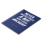 かわいいネイビーブルー アーチェリーギフト 赤ちゃん 男の子 子供 ノートブック (左側)