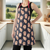 かわいいネイビーブルー&レッドポメラニア犬ペット エプロン