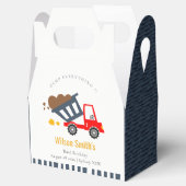 かわいいネイビーレッドダンプトラックキッズ任意の年齢誕生日 フェイバーボックス (オープン)