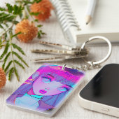かわいいネオンアニメガールキーチェーン キーホルダー (正面右)