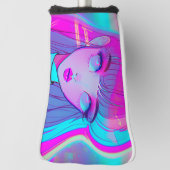 かわいいネオンアニメガールゴルフヘッドカバー ゴルフヘッドカバー (回転90)