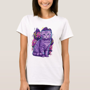 かわいいネオンキャットファンタジーアート Tシャツ