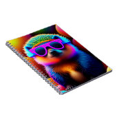 かわいいネオングラスのハリネズミの動物サングラスおもしろい ノートブック (右側)