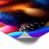 かわいいネオングラスのハリネズミの動物サングラスおもしろい ポスター (角)