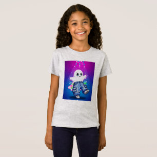 かわいいネオングロー幽霊キッズ Tシャツ