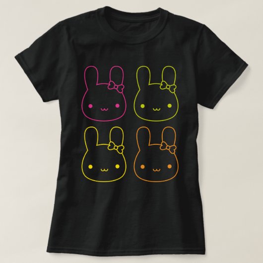 かわいいネオンバニーボウズ Tシャツ (デザイン正面)