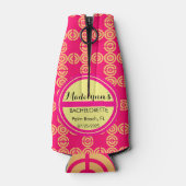 かわいいネオンピンクの結婚披露宴の人気パーソナライズされた ボトルクーラー (裏面)