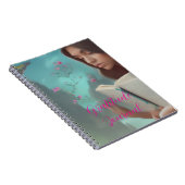 かわいいネオンピンク瞑想少女の感謝ジャーナル ノートブック (右側)