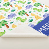 かわいいネオン水彩恐竜のパターン シェルパブランケット (3/4)