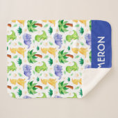 かわいいネオン水彩恐竜のパターン シェルパブランケット (正面(横))