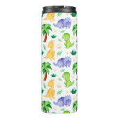 かわいいネオン水彩恐竜のパターン タンブラー (裏面)