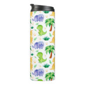 かわいいネオン水彩恐竜のパターン タンブラー (回転右)