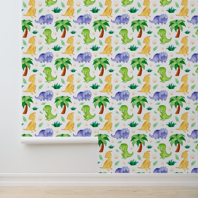 かわいいネオン水彩恐竜のパターン 壁紙 (アプリケーション)