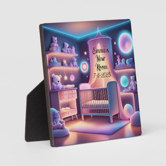 かわいいネオン赤ちゃんの名前 新しい保育園ルーム フォトプラーク (正面)