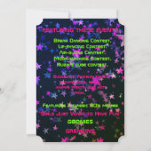 かわいいネオン80のテーマパーティー招待状 招待状 (裏面)