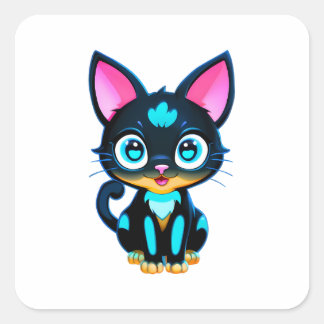 かわいいネオン スクエアシール
