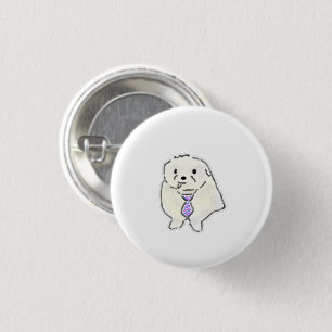 かわいいネクタイのふわふわ子犬のギフト 缶バッジ