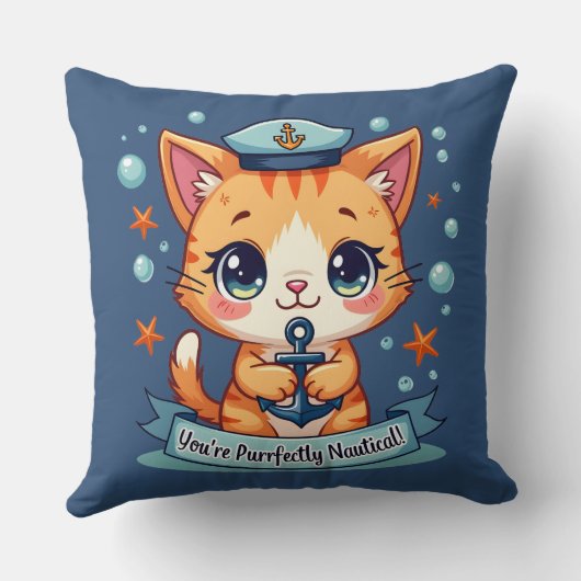 かわいいネコちゃんがアンカーを操舵するよ♪ クッション (裏面)