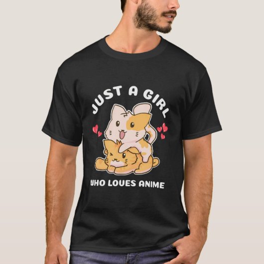 かわいいネコねこアニメ Tシャツ (正面)