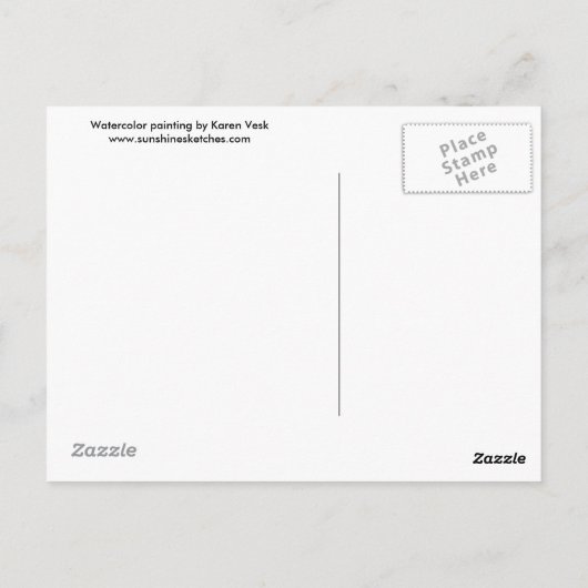 かわいいネコのスケーター冬の自然はがき ポストカード (裏面)