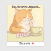 「かわいいネコのステッカー」 シール (シート)