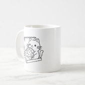 かわいいネコのマグカップ – 猫好きに最適！ コーヒーマグカップ (正面左)