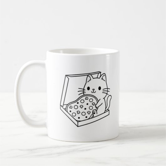 かわいいネコのマグカップ – 猫好きに最適！ コーヒーマグカップ (左)