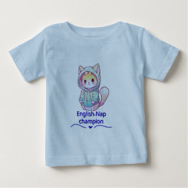 かわいいネコの昼寝チャンピオンTシャツ Too ベビーTシャツ