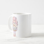 かわいいネコカフェアニメガールちびマグ コーヒーマグカップ (正面左)