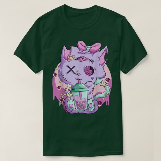 かわいいネコボバティーティーシャツパステルゴシック Tシャツ (デザイン正面)