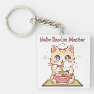 かわいいネコラーメン・マスター ねこ料理シェフ キーホルダー