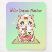 かわいいネコラーメン・マスター ねこ料理人 マウスパッド (正面)