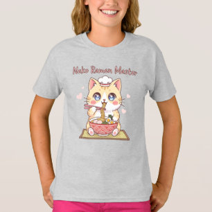 かわいいネコラーメン・マスター ねこ料理人 Tシャツ