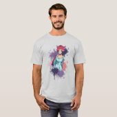 かわいいネコ娘 - 桜の猫娘 Tシャツ (正面フル)