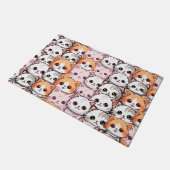 かわいいネコ猫ペット顔ドードルプリントパット ドアマット (アングル)