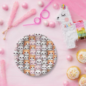 かわいいネコ猫ペット顔ドードルプリントパット ペーパープレート (パーティー)