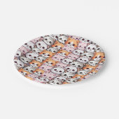 かわいいネコ猫ペット顔ドードルプリントパット ペーパープレート (アングル)