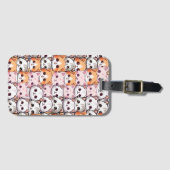 かわいいネコ猫ペット顔ドードルプリントパット ラゲッジタグ (正面横)