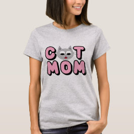 かわいいネコ顔のキャットママ Tシャツ