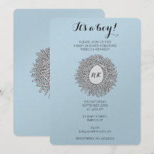 かわいいネストモノグラム男の赤ちゃんベビーシャワー