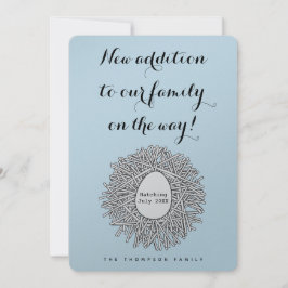 かわいいネストモノグラム男の赤ちゃん妊娠の発表 招待状