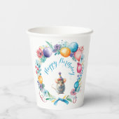 かわいいネズミがパーティー帽子 紙コップ (裏面)