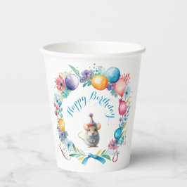 かわいいネズミがパーティー帽子 紙コップ