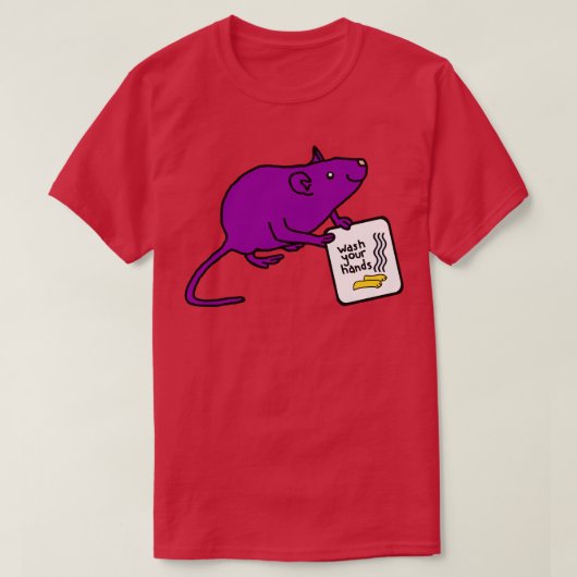 かわいいネズミが手を洗うなんて Tシャツ (デザイン正面)