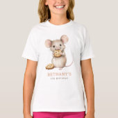 かわいいネズミとクッキーの5歳の誕生日パーティー Tシャツ (正面)