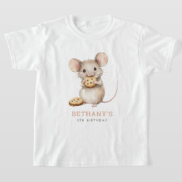 かわいいネズミとクッキーの5歳の誕生日パーティー Tシャツ