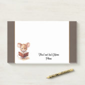 かわいいネズミと本 ポストイット (デスク)