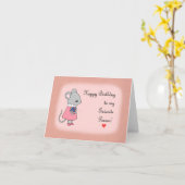 かわいいネズミと花お気に入りの人誕生日 カード (黄色い花)