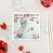 かわいいネズミと赤い果実の雪のシーン野生動物 スタンダードカクテルナプキン (インサイチュ)