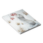 かわいいネズミと赤い果実の雪のシーン野生動物 ノートパッド (アングル)